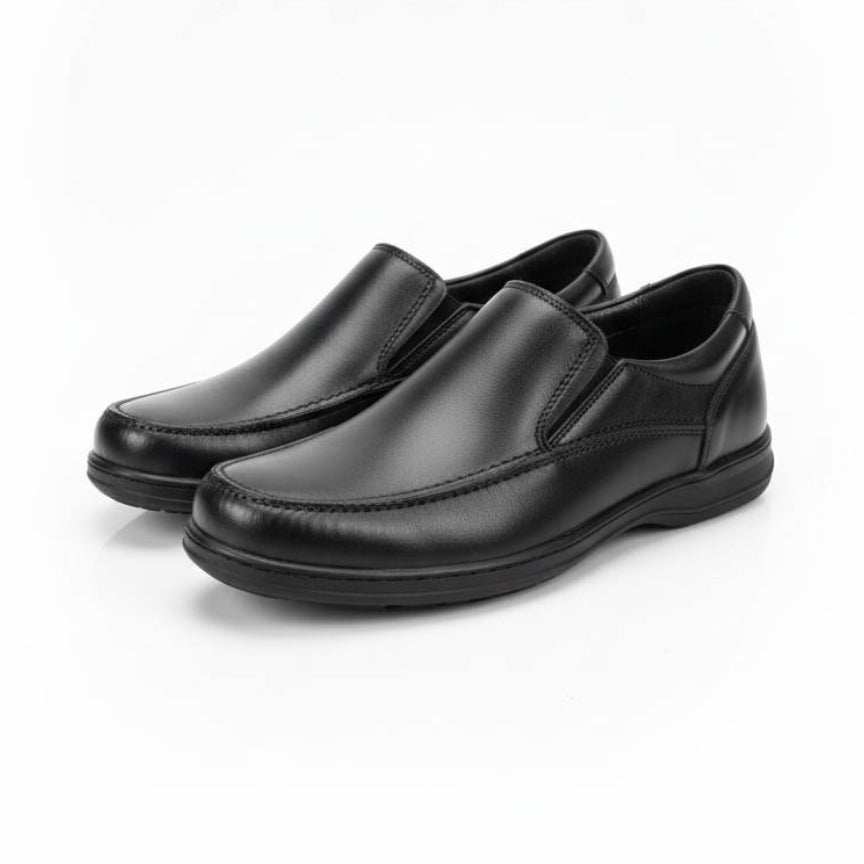 Mocassin Orthopédique Homme en Cuir Noir